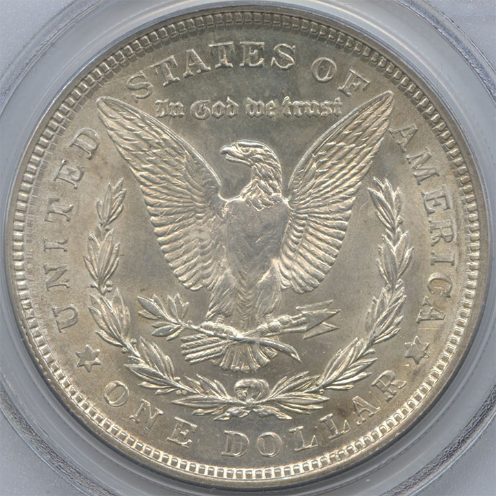 1921 Morgan Dollar Double Struck in Collar PCGS AU 58