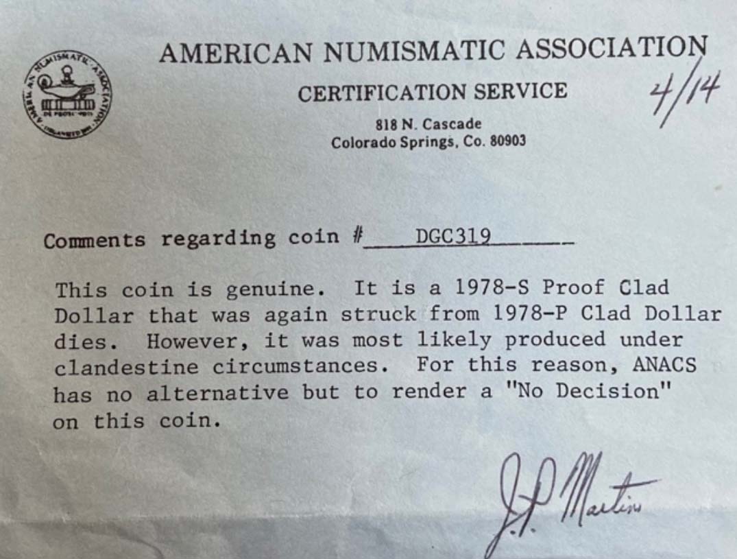 ANACS letter