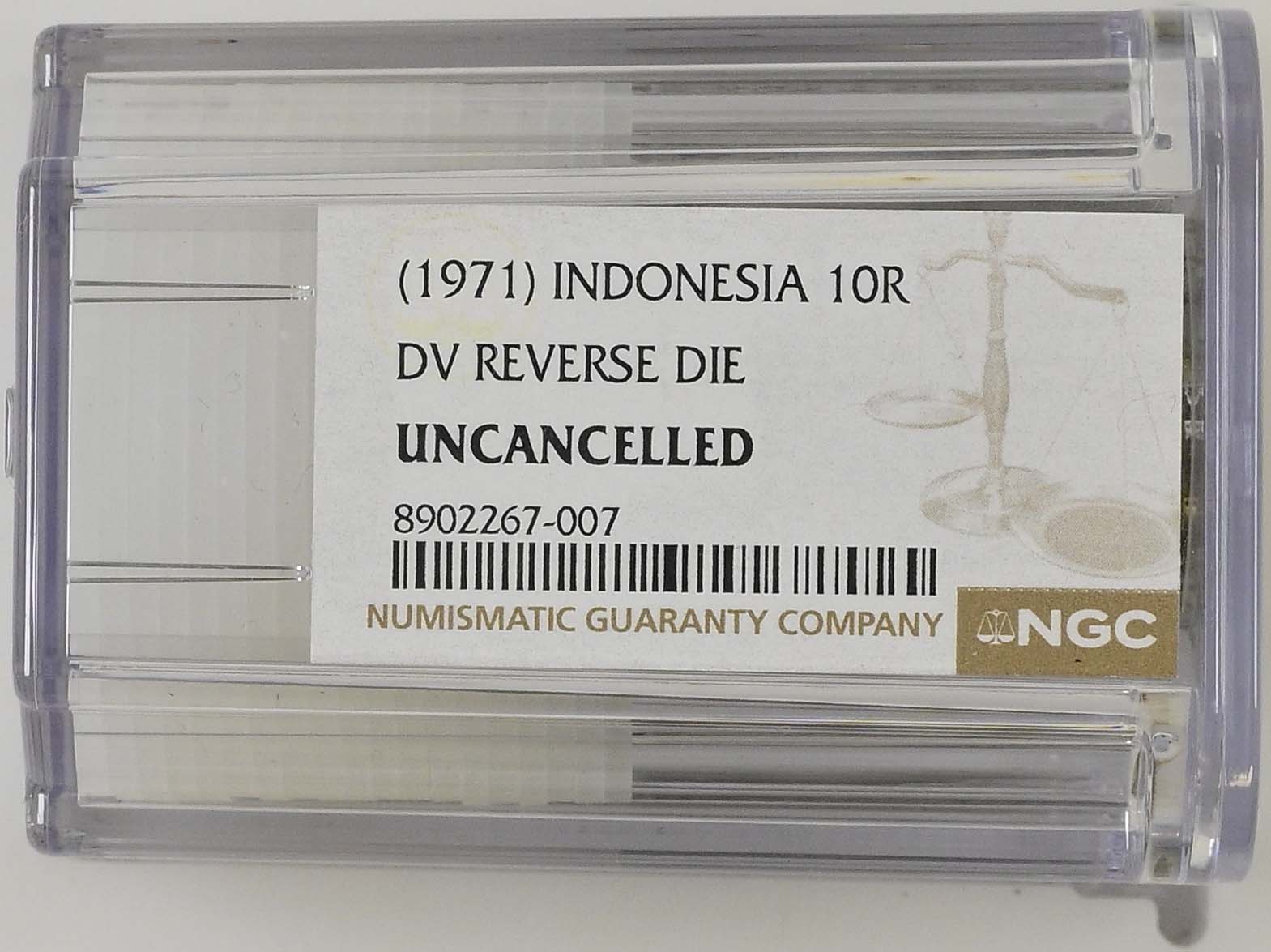 Indonesia 1971 10 Rupiah rev hub