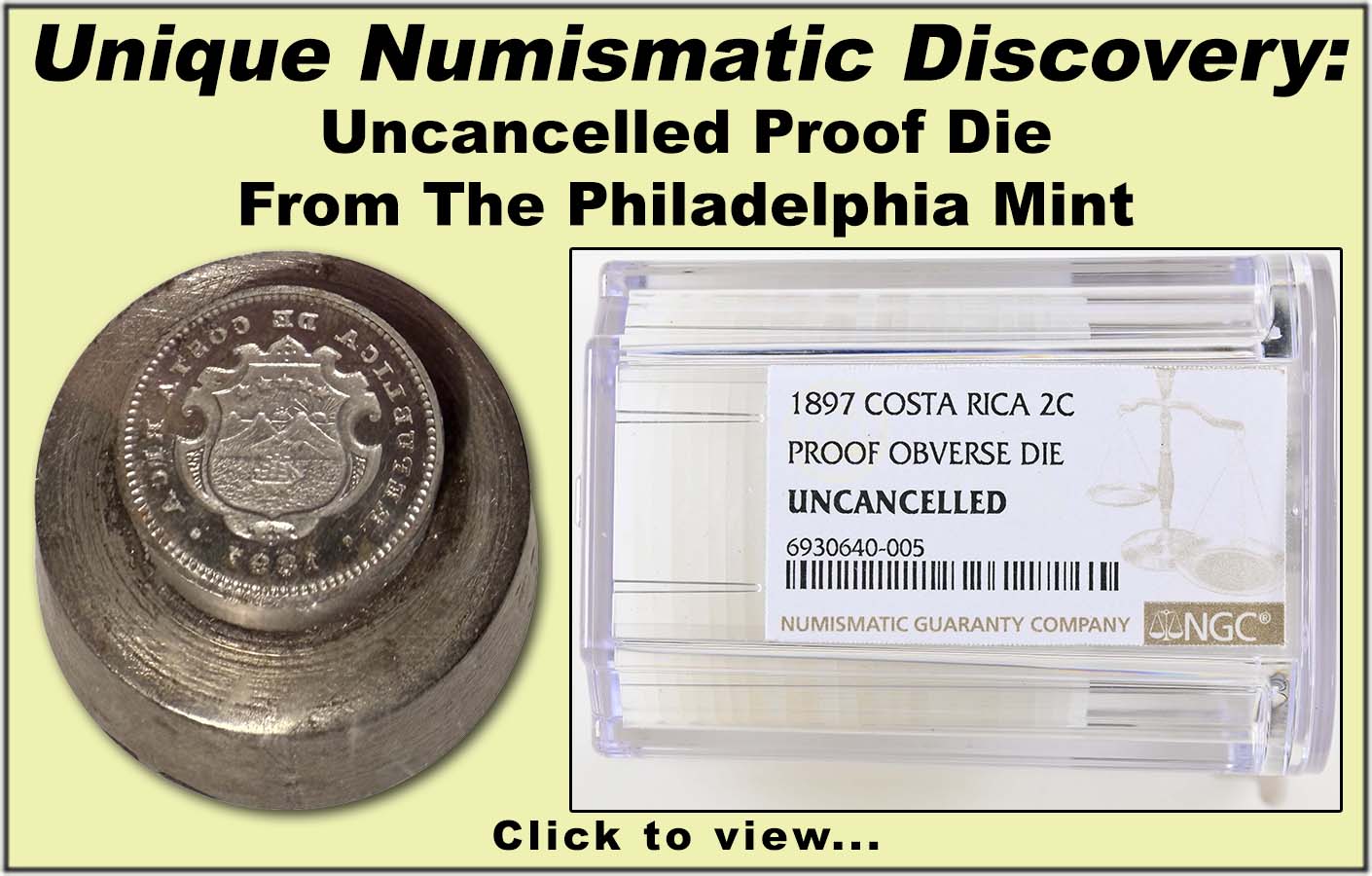 Unique Numismatic Discovery: Uncancelled Proof Die From The Philadelphia Mint