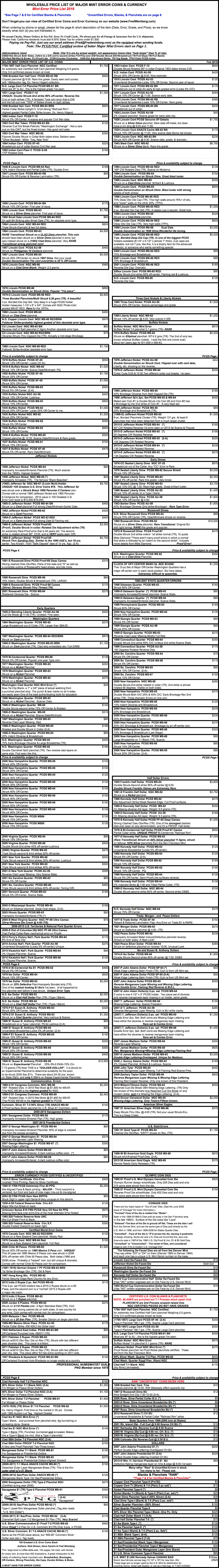 pricelist